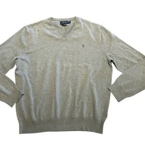 Polo by Ralph Lauren Men's XL Gray Sweater in Pima Cotton